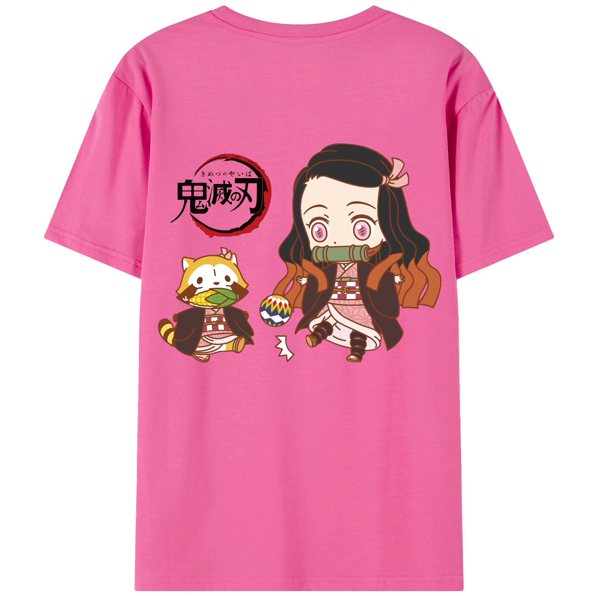 （画像用） 鬼滅の刃（きめつのやいば）竈門 禰󠄀豆子／かまど ねずこ Kamado Nezuko レディース半袖Tシャツ(バックプリント)